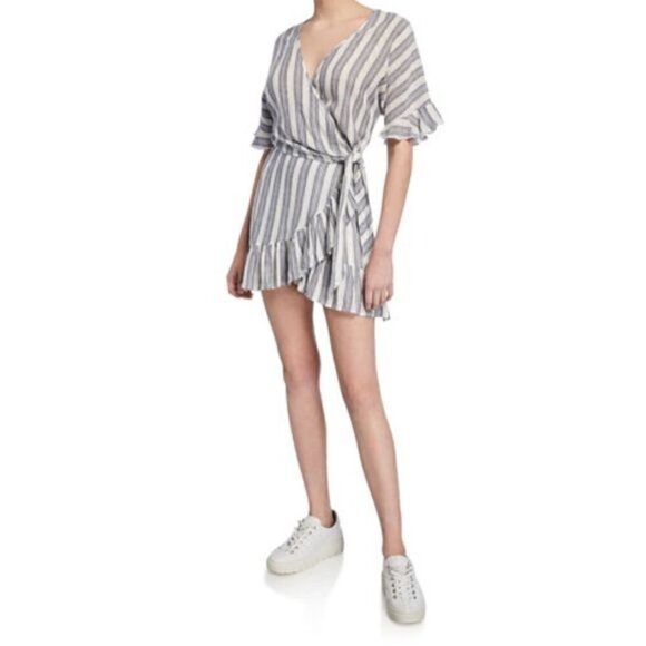 NWT Rails "Athena Striped Wrap Top" & "Ruby Striped Mini Ruffle Wrap Skirt" set - Picture 1 of 16